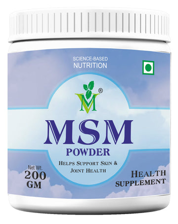 Mint Veda 100% Natural and Herbal MSM Powder For Hair Growth, Healthy Skin & Joint Support, 200 Gram